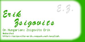 erik zsigovits business card